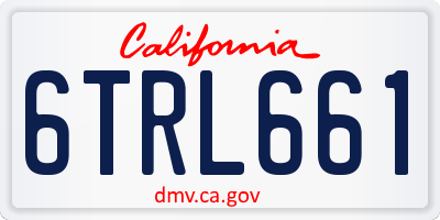 CA license plate 6TRL661