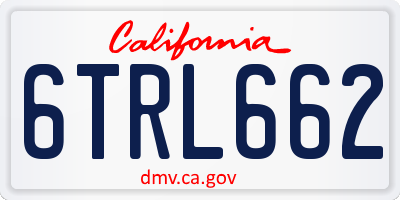 CA license plate 6TRL662