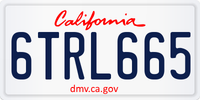 CA license plate 6TRL665