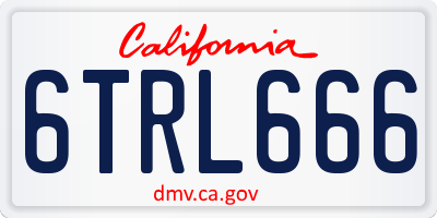 CA license plate 6TRL666