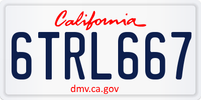 CA license plate 6TRL667