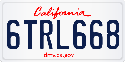 CA license plate 6TRL668