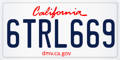 CA license plate 6TRL669