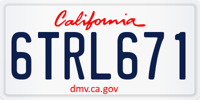 CA license plate 6TRL671