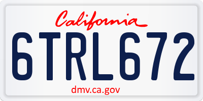 CA license plate 6TRL672