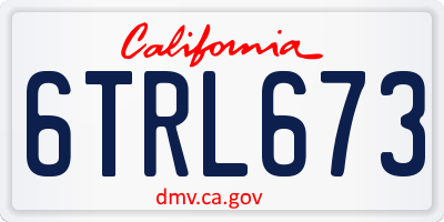 CA license plate 6TRL673