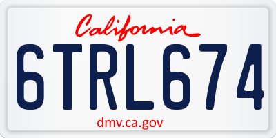 CA license plate 6TRL674