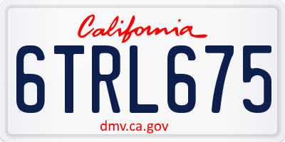 CA license plate 6TRL675