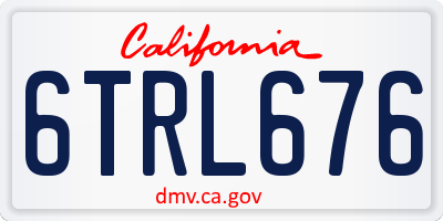 CA license plate 6TRL676