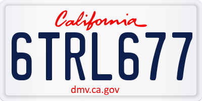 CA license plate 6TRL677