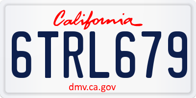 CA license plate 6TRL679