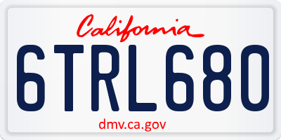 CA license plate 6TRL680