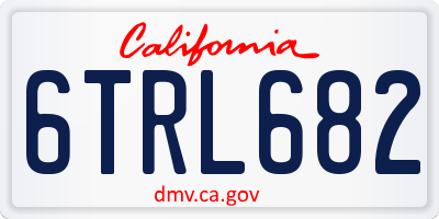 CA license plate 6TRL682
