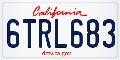 CA license plate 6TRL683