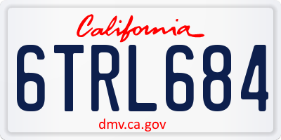 CA license plate 6TRL684