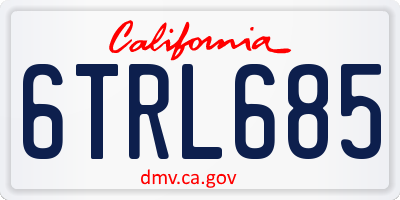 CA license plate 6TRL685
