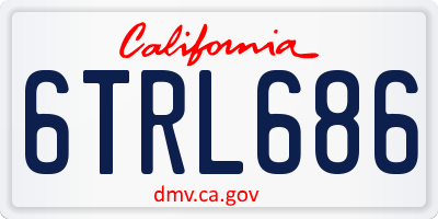 CA license plate 6TRL686