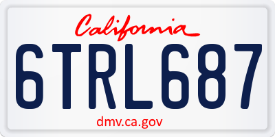 CA license plate 6TRL687