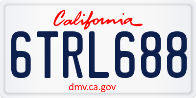 CA license plate 6TRL688