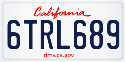 CA license plate 6TRL689