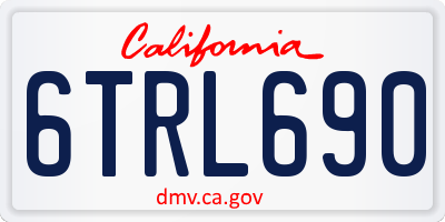 CA license plate 6TRL690