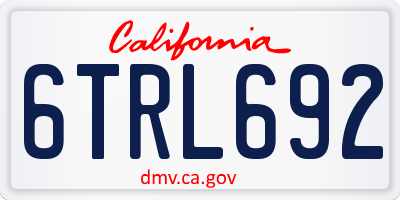 CA license plate 6TRL692