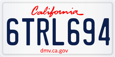 CA license plate 6TRL694