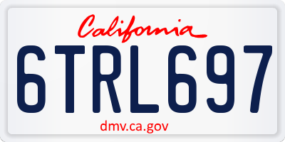 CA license plate 6TRL697