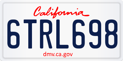 CA license plate 6TRL698