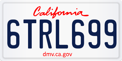 CA license plate 6TRL699