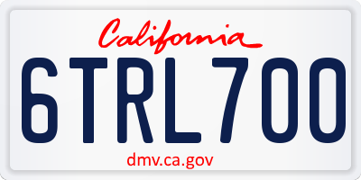 CA license plate 6TRL700