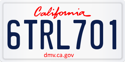 CA license plate 6TRL701