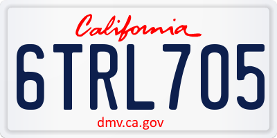 CA license plate 6TRL705