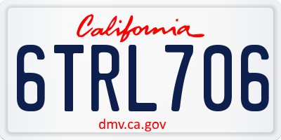 CA license plate 6TRL706