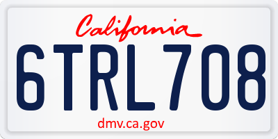 CA license plate 6TRL708