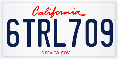 CA license plate 6TRL709