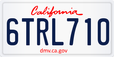 CA license plate 6TRL710