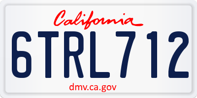 CA license plate 6TRL712