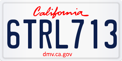 CA license plate 6TRL713