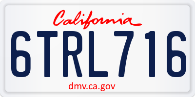 CA license plate 6TRL716