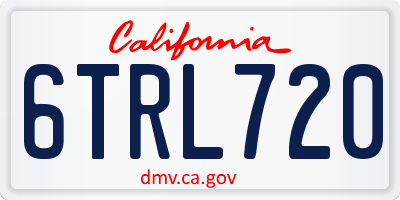 CA license plate 6TRL720