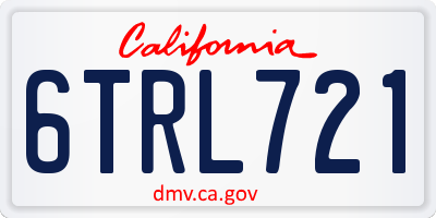 CA license plate 6TRL721