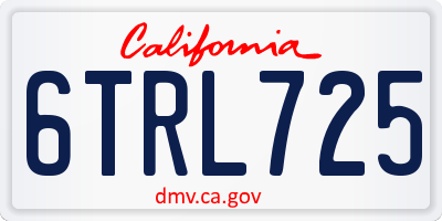 CA license plate 6TRL725