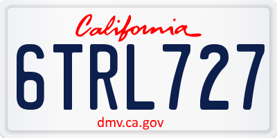 CA license plate 6TRL727