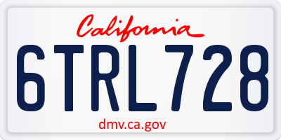 CA license plate 6TRL728