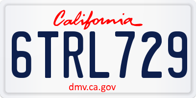 CA license plate 6TRL729