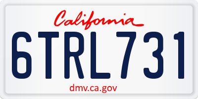 CA license plate 6TRL731