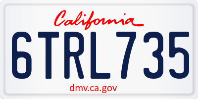 CA license plate 6TRL735