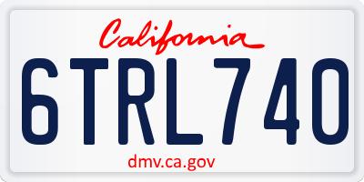 CA license plate 6TRL740