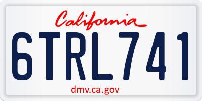 CA license plate 6TRL741